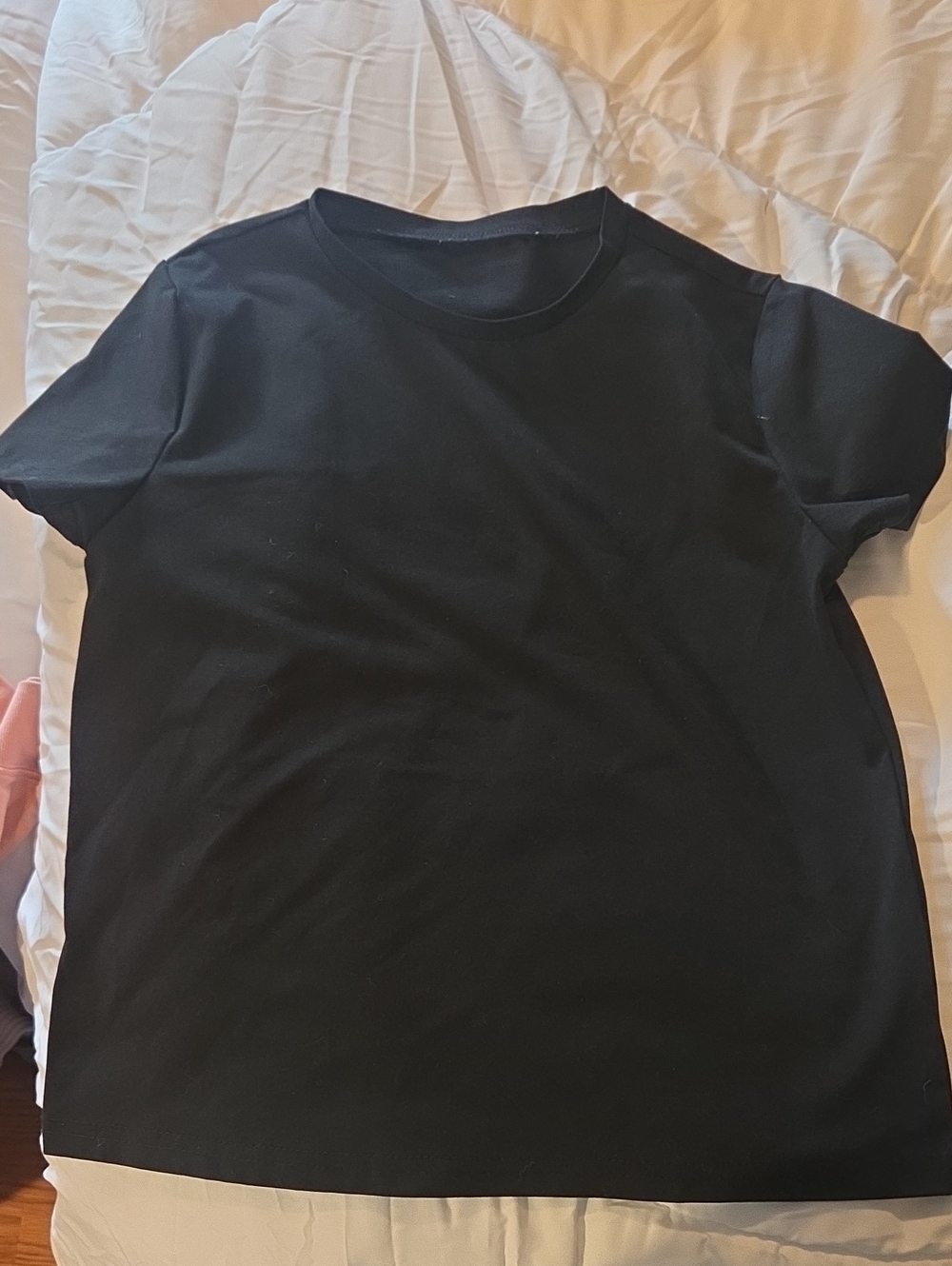 Classic Black Crewneck Girl's T-Shirt
